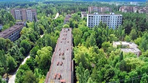 チェルノブイリ原発事故で最も放射線が検出された場所（ブリビャチの町）